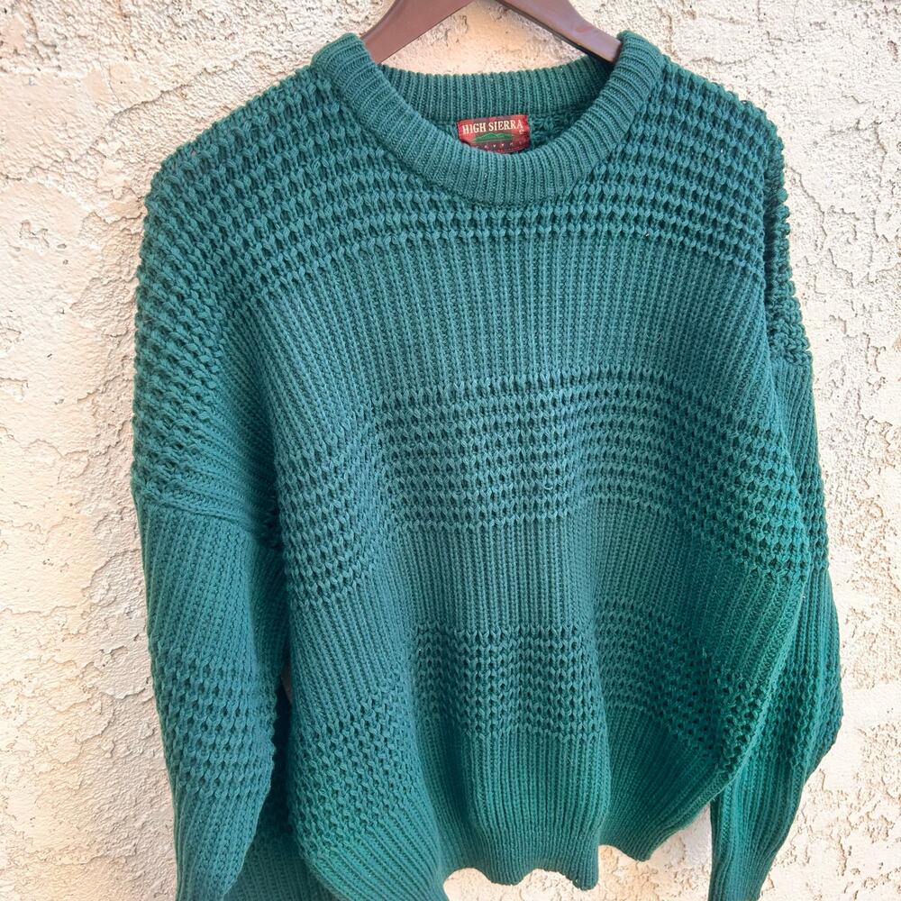 Vintage High Sierra Green Textured Knit Sweater Size Mens XL - Picture 4 of 4